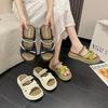 Beautiful with Skirt, Low-heeled Cool Slippers for Women's Summer Wear 2025 New Thick-soled Seaside Sandals