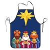 1pc Three Wise Men Apron Christmas Star Nativity Scene Kitchen Cooking Baking Gift For Religious Holiday Chef Wear FestiveDesign