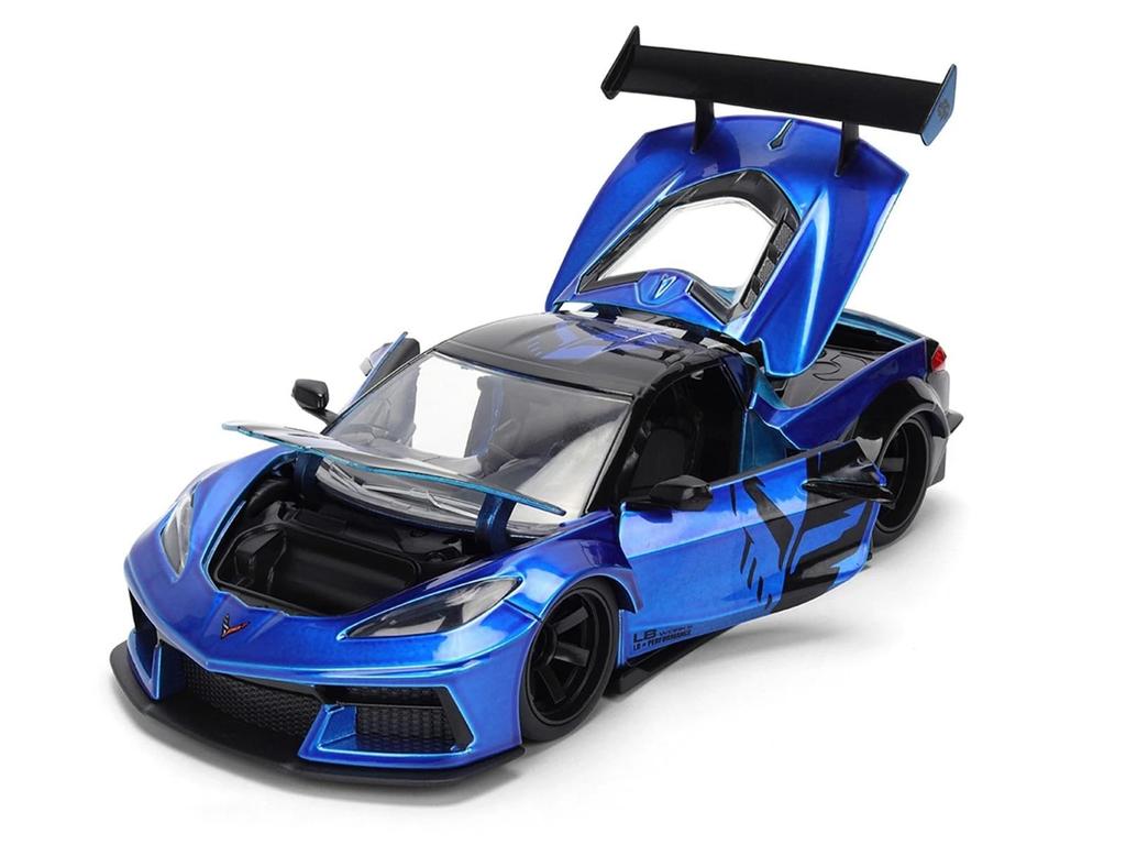JADA TOYS 1/24 Chevrolet Corvette C8 Liberty Walk Синий Литой Модель Автомобиля [Параллельный Импорт]