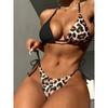 Halter Splicing Leopard Bikinis 2025 Mini Micro Bikini Female Swimsuit Women Swimwear Two-pieces Bikini Set Bathing Suit Swim