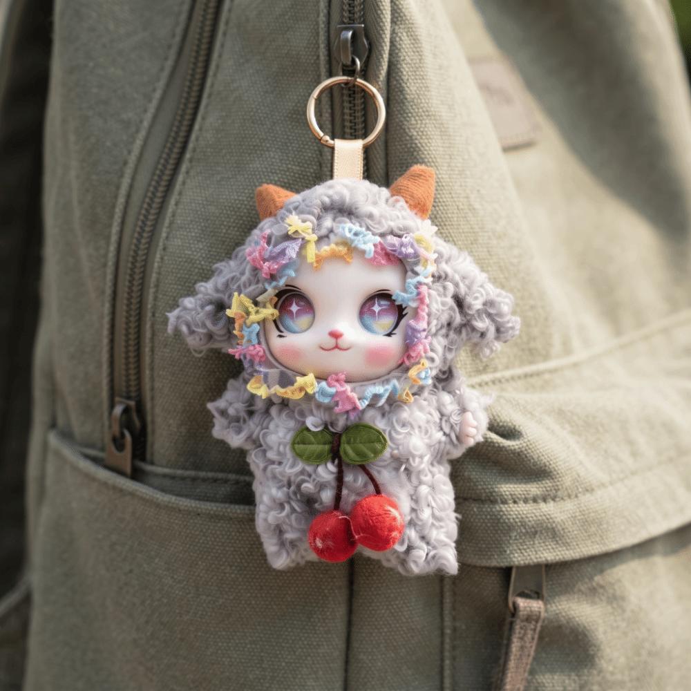 Curly Hair Big Ear Curly Hair Rabbit Doll Vinyl Plush Rabbit Doll Keyring  Desktop Decor