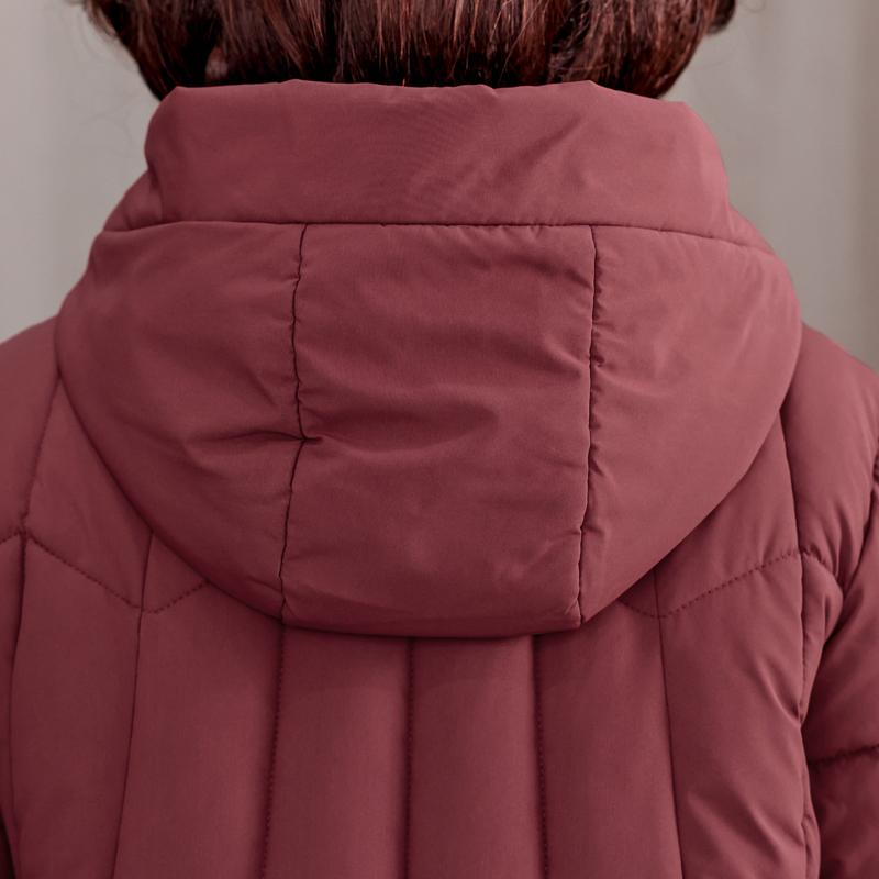 Plus Size XL-5XL Middle Age Woman Winter Coats Hooded Elegant Loose Thick Warm Parkas Female Jacket
