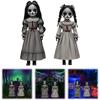 2 dona Halloween dahshatli qo'g'irchoqlari hovli belgilari, Halloween ochiq havoda qo'rqinchli qo'g'irchoqlar, Gotik bog' hovlisi dekorasi ustunga o'rnatiladigan plastik figuralar