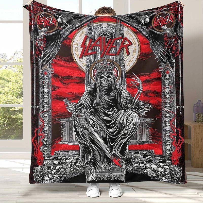 Классический знак хэви-метал рок-группы Slayer, фланелевое одеяло, ультрамягкий теплый плюшевый плед для дома, спальни, кровати, дивана, кемпинга, пикника