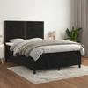 3142961 vidaXL Divan Bed with Mattress Black 140x190 Cm Velvet
