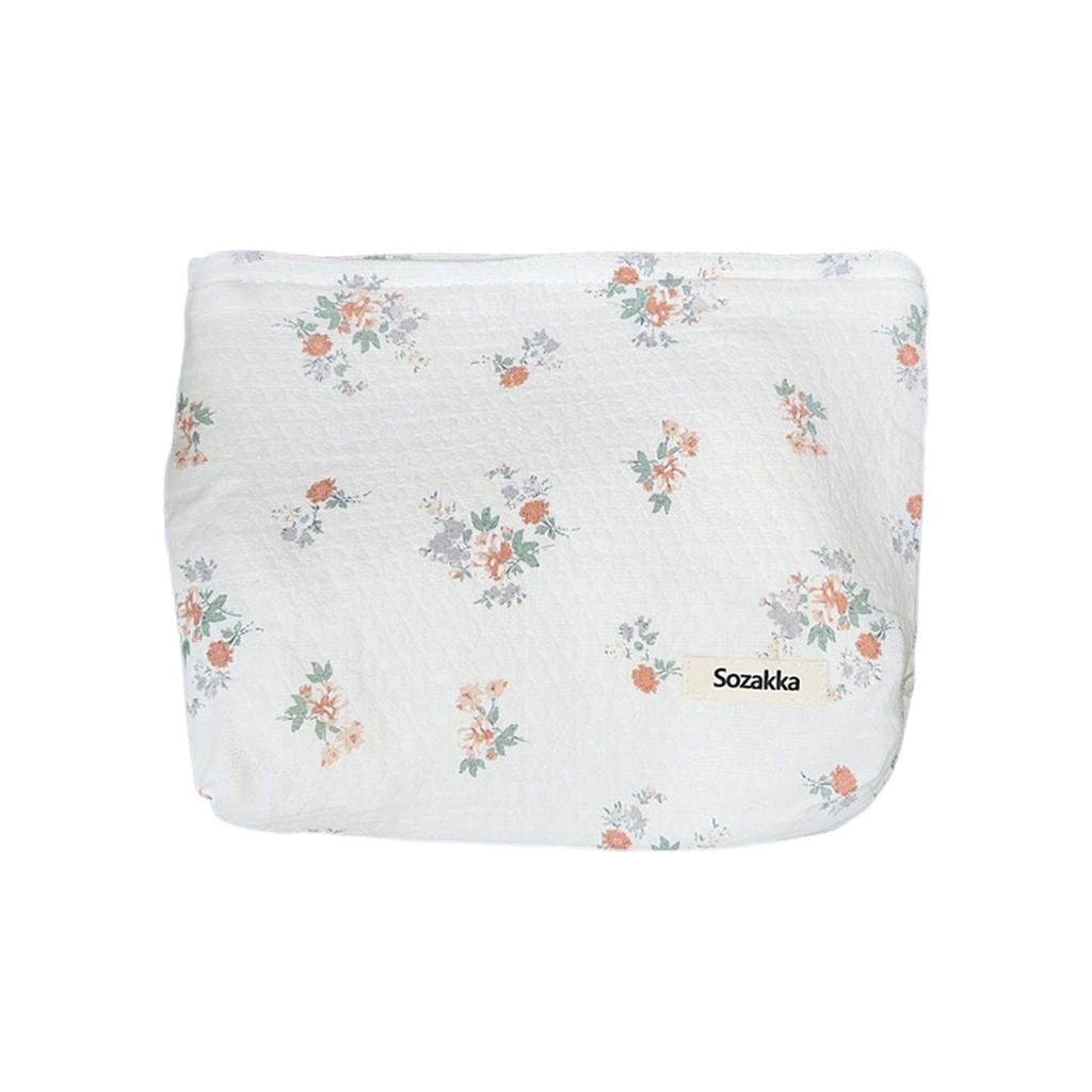 Cotton Cosmetic Bag Large Capacity Portable Storage Pouch For Travel And Daily Use
