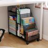 Adjustable Mobile Under Desk Bookshelf Organizer Multi-Layer Rolling Storage Cart with Wheels for Office Home Bookshelf