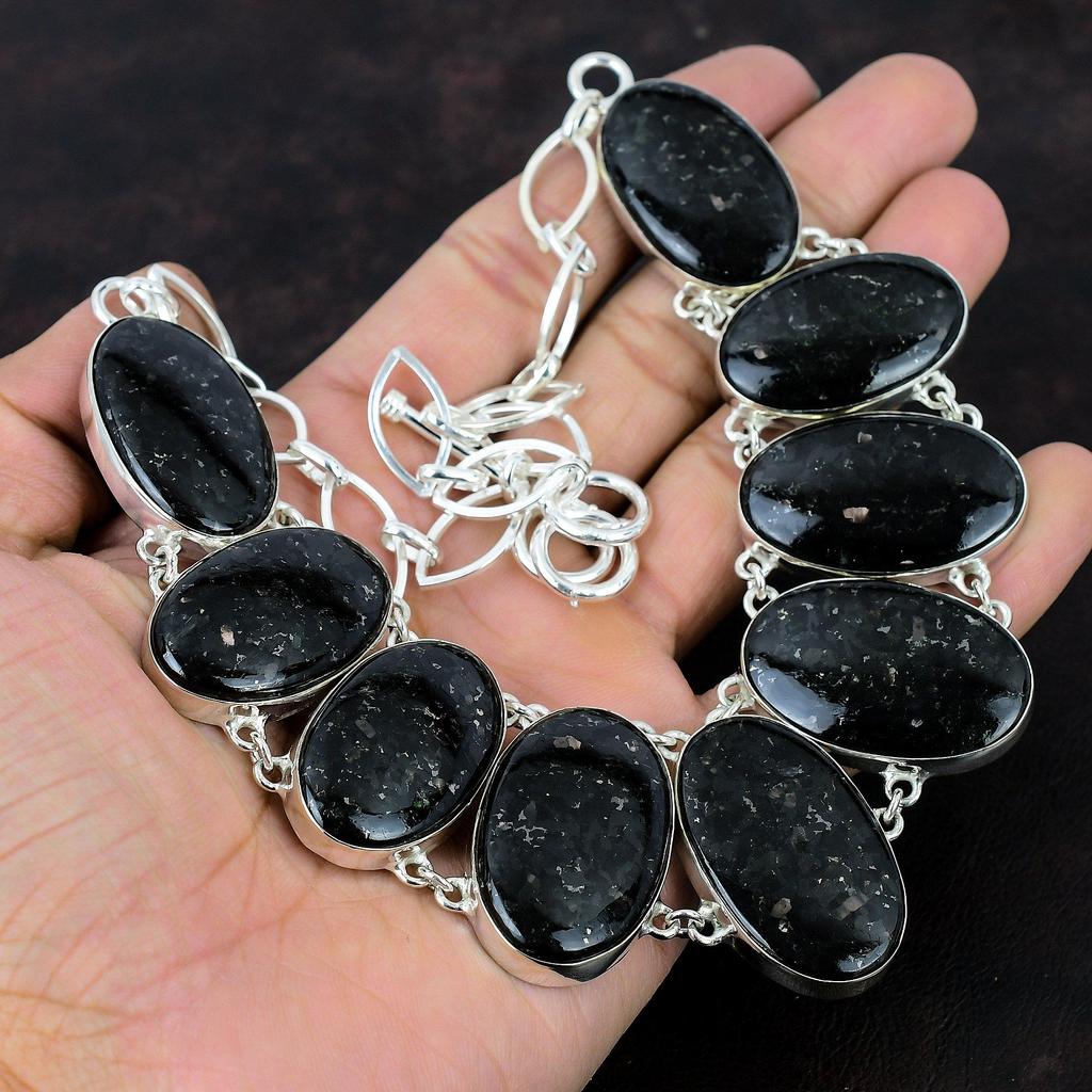 Ожерелье из нууммита, ожерелье из натурального драгоценного камня, ожерелье из стерлингового серебра 925 пробы, регулируемая цепочка, ожерелье из нууммита ручной работы, ювелирные изделия, подарок для женщин