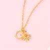 Golden Necklace 925 Sterling Silver Sun Moon Classic Simple Adjustable Necklace for Women Girl Fashion Jewelry Gifts