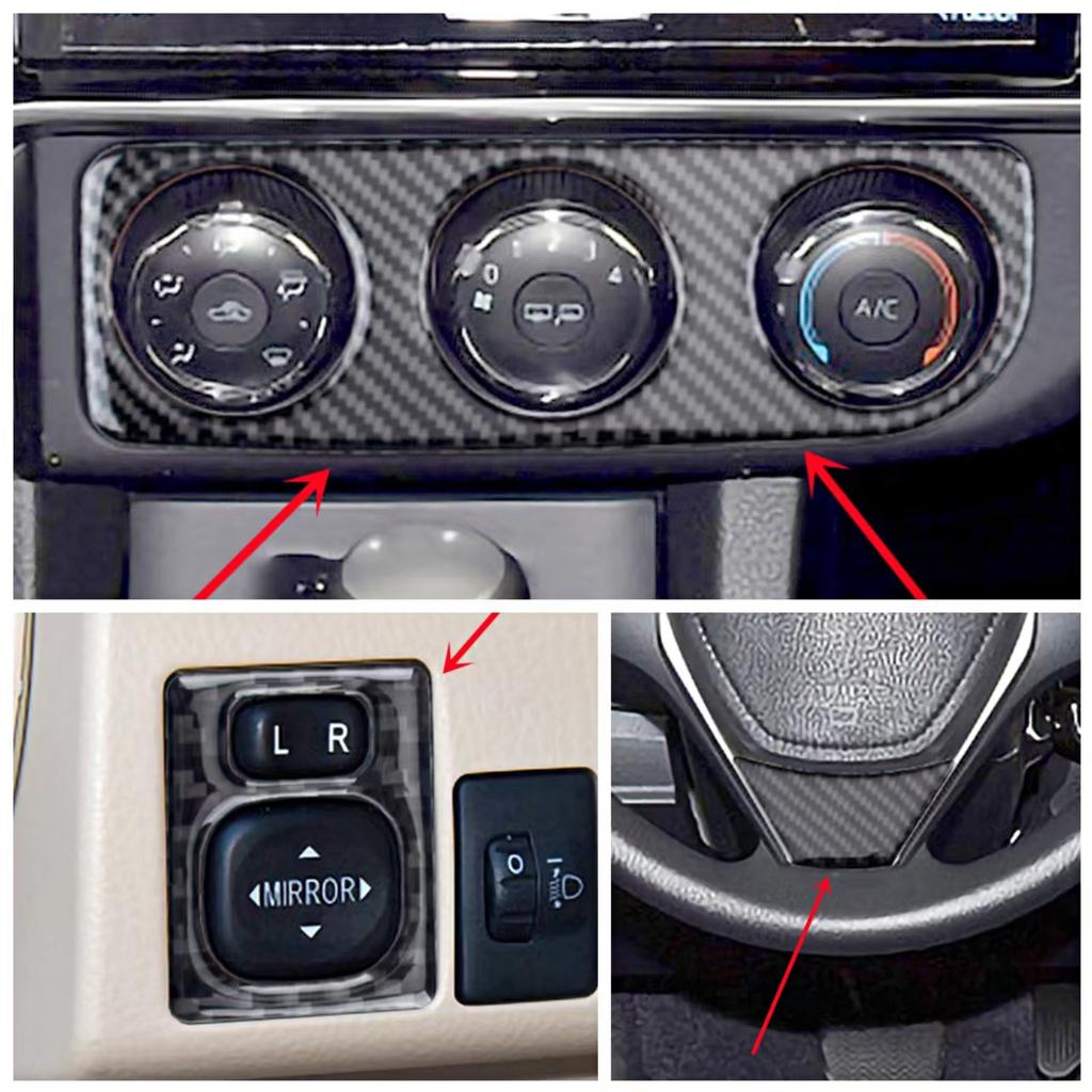 Углеродное волокно, центральная консоль автомобиля, крышка рулевого колеса, накладка, наклейки для Toyota Corolla 2014-2018, внутренняя отделка автомобиля