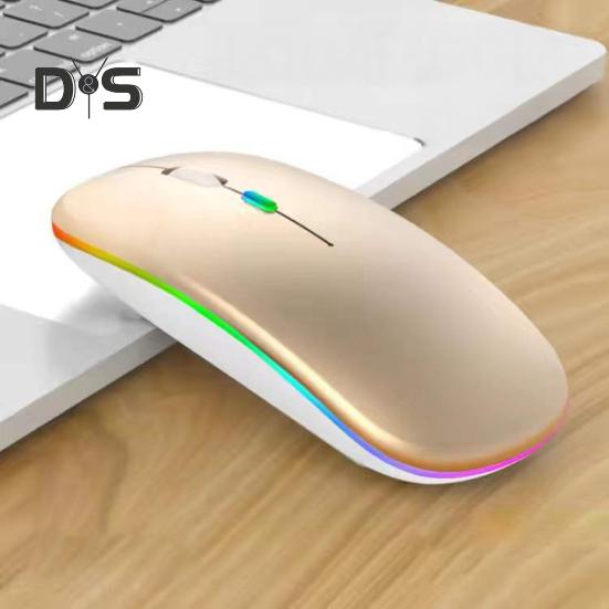 Беспроводная Bluetooth-совместимая мышь, перезаряжаемая мышь для ноутбука со светодиодной подсветкой, мышь с двухрежимным подключением USB 2.4G