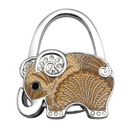 Elephant Handbag Hook Foldable Alloy Bag Hanger with Non-Slip Base Portable