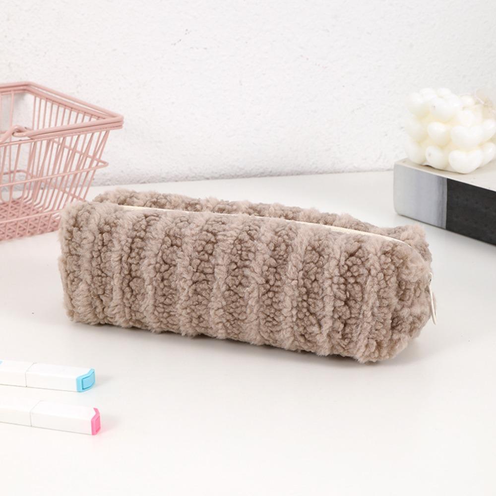 Plush Plush Pencil Case Large Capacity Stationery Organizer New Storage Bags