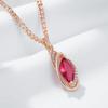 Высококачественный золотой винтажный геометрический кулон с овальным розовым цирконием, женское ожерелье, элегантная подвеска, ювелирные изделия, неотразимые сверкающие аксессуары