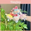 Bunny Fluffy Peach Ear Plush Keychain Cute Dog Design Fun Accessory For Purses