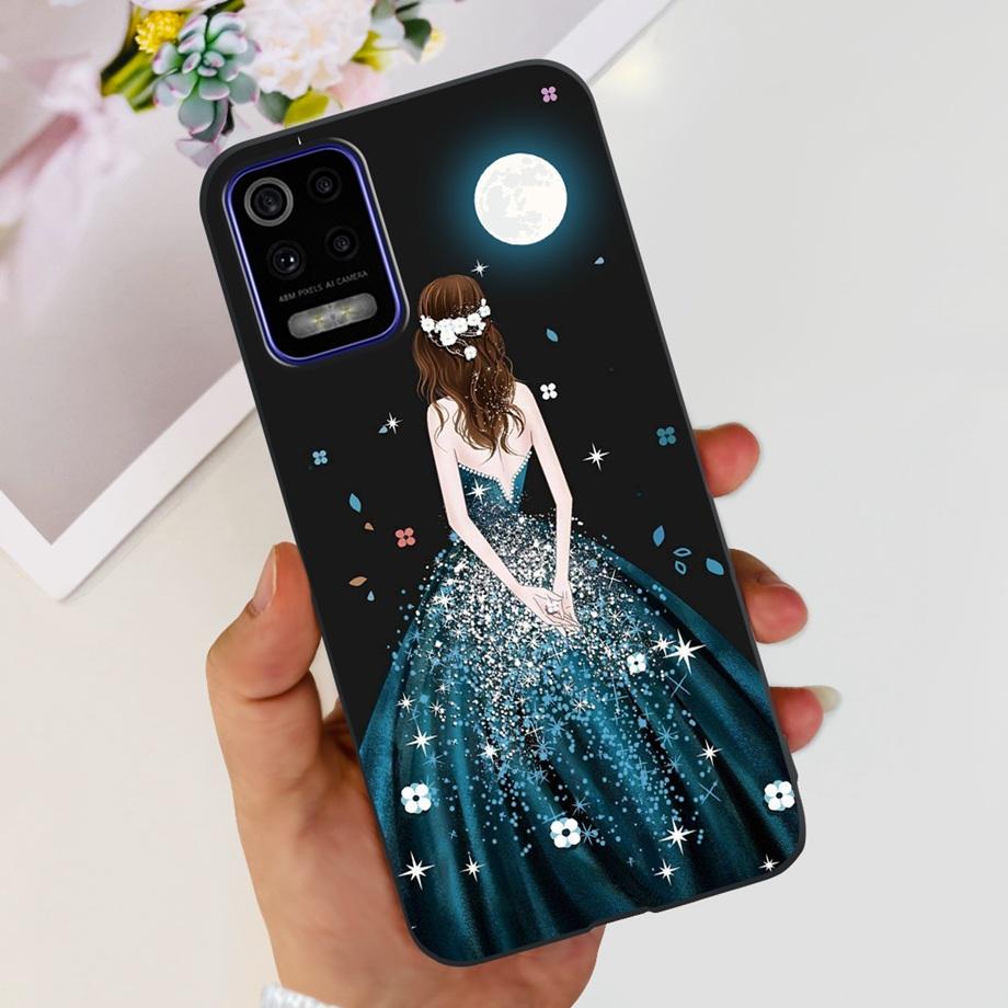 For LG K52 K42 K62 2020 Phone Case Back Cover Black Matte Soft TPU Silicone Bumper Shell For LG Q52 Q62 LGK52 K 62 Butterfly Bag
