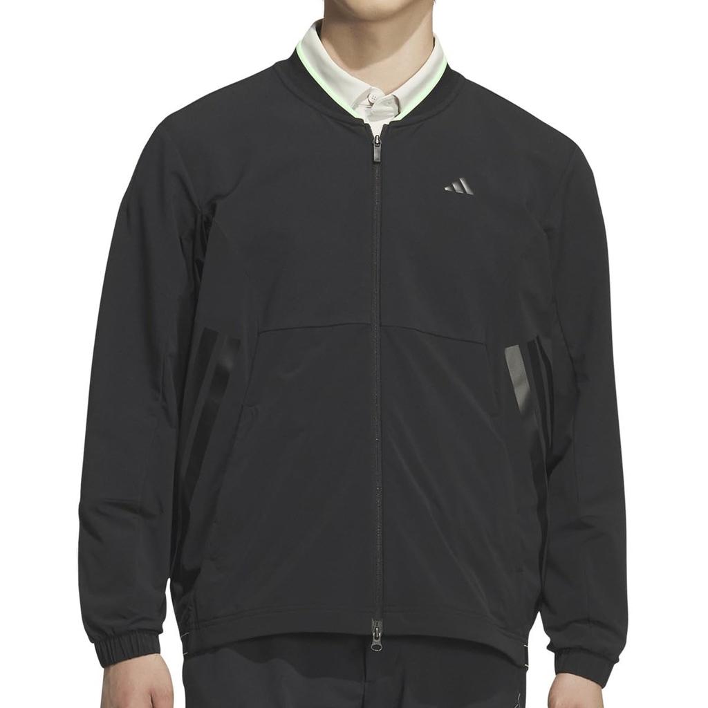 Adidas Golf Adizero Lightweight Jacket In Black Men's Water-Repellent Fabric-Mix Full-Zip