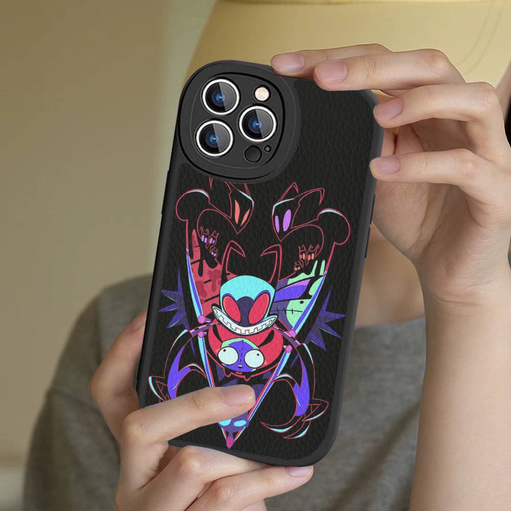 Мультяшный чехол для телефона I-Invader Zim Gir для iPhone 11 12 13 14 15 16 Pro Max Plus Кожаная крышка