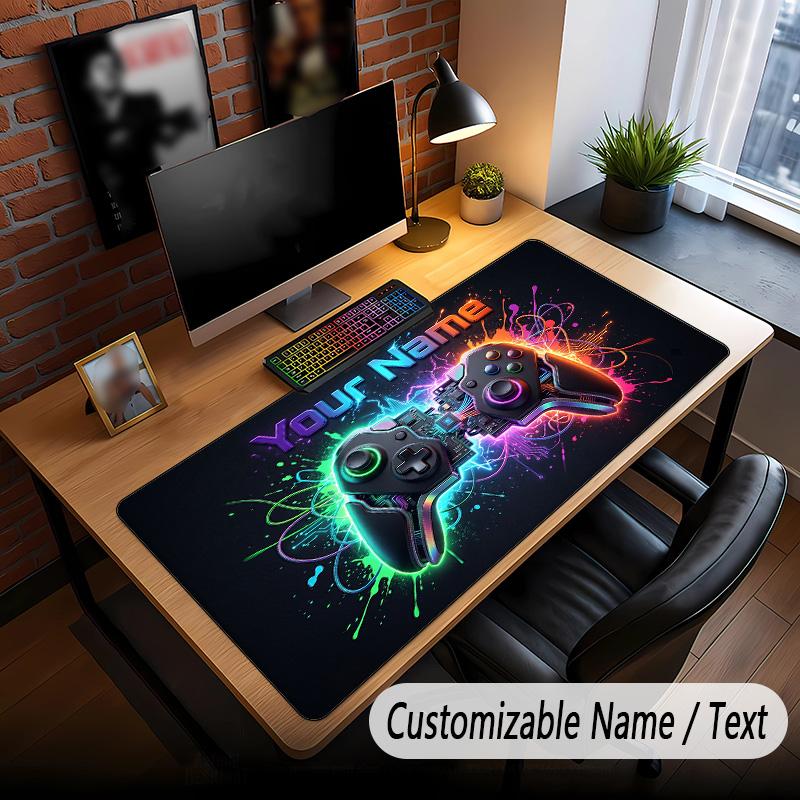 Game Controller Theme Custom Mouse Pad Personalized With Name Text Customized Desk Mat For Office Home Decor