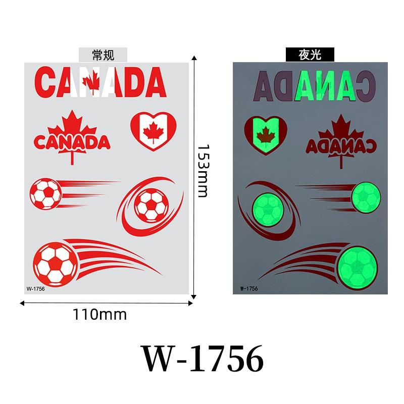 Glow In Dark Temporary Tattoos World Cup Fans Party Face Stickers Water Transfer Decals