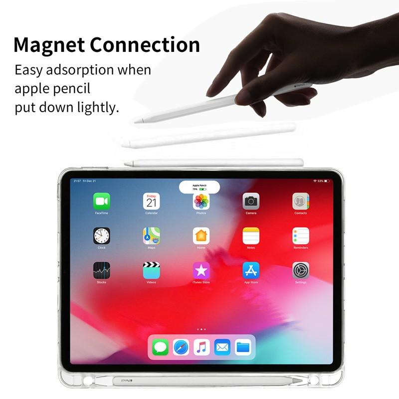 Transparent Shockproof IPad Case With Pen Slot 8th Gen Air 4 10.9 Inch 10.2 Magnetic Charging Compatible