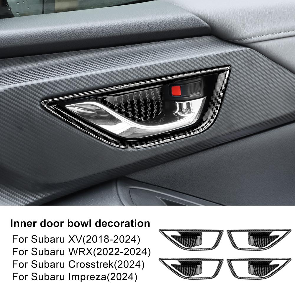 ABS For Subaru Crosstrek 2024 Impreza 2024 Control Panel Water Cup Frame Carbon Fiber Pattern Style RHD LHD Decor Accessories
