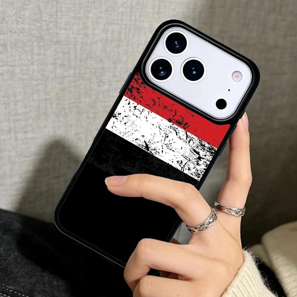 Чехол Case для iPhone 17 Air 16 Pro Max 15 Plus 11 13 Mini 14 12 Задняя крышка телефона Тема Флаг Йемена Герб