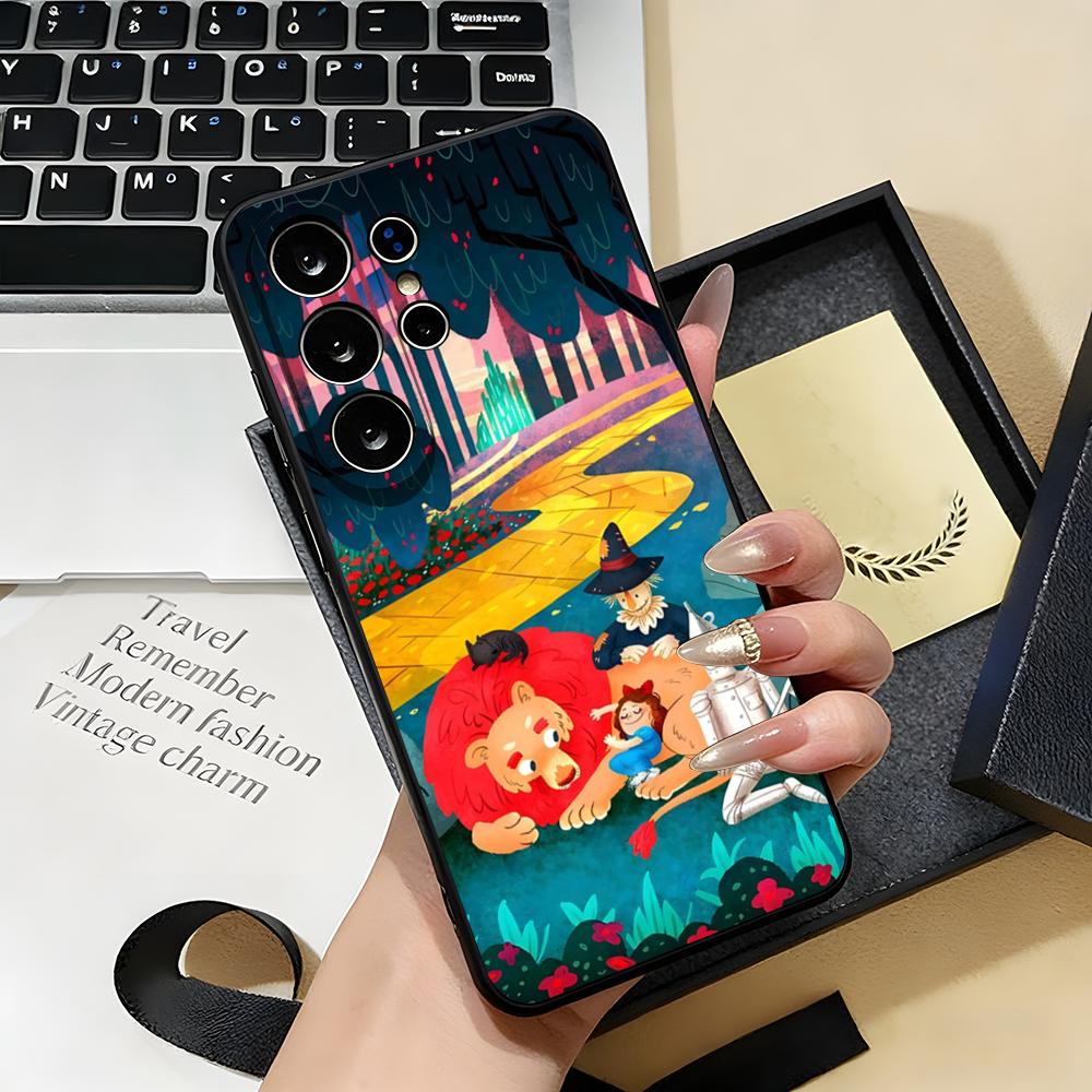 Чехол для телефона W-Wizard Of O-OZ для Samsung S26 S25 S24 FE S23 S22 S21 Plus S20 Ultra Note20Ultra Черный Мягкий
