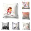45x45cm Bird Animal Polyester Pillowcase Gift  Living Room Sofa Office Seat Lumbar Cushion  Cover Home Decor