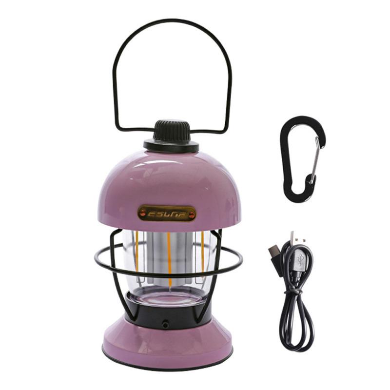 Наружные фонари для кемпинга, регулируемые, перезаряжаемые через USB, ретро-светодиоды для палаток, фонарь для кемпинга с металлом