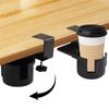 Desk Drink Holder, Cup Holder, Clamp-on Design, 180-Degree Rotating Storage, Easy Installation, Space-Saving, Table Storage, Under-Desk Storage, Black