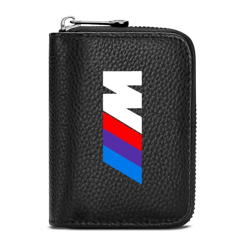 NXY1 For BMW Genuine Leather Car Driver's License, ID Card, Bank Card Wallet For BMW E34 E36 E60 E90 E46 E39 E70 F10 F20 F30 X5 M5 M6