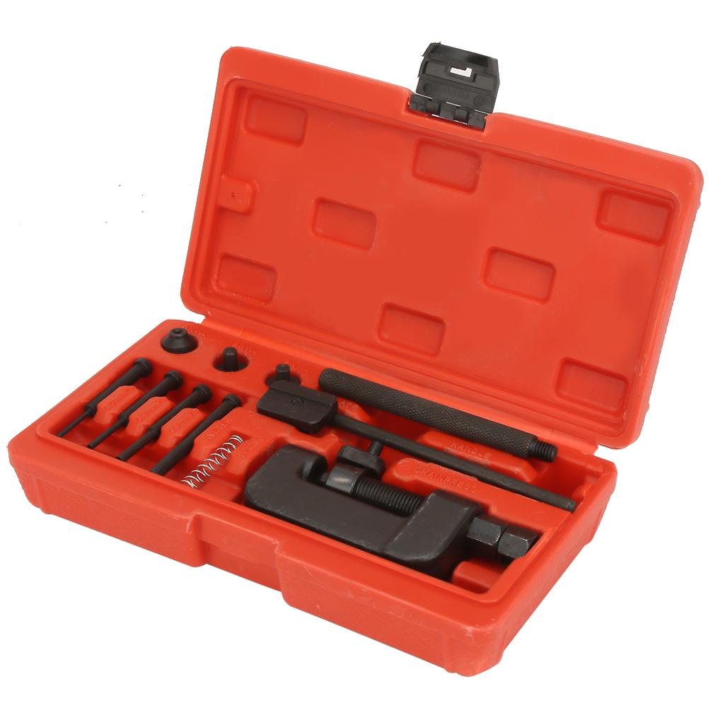 Chain Breaker Splitter Link Riveter Riveting Repair Tool Set Kit For Motorcycle Bike