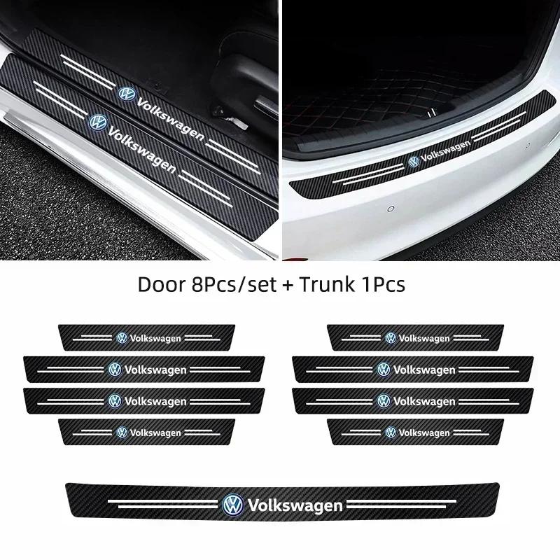 Car Door Sill Protector Sticker Threshold Non-slip Pad Mat For VW GTI Rline Polo Golf 6 7 Passat CC Tiguan Arteon T-ROC Scirocco zr8