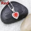 Heart Pendant Necklace Green Cubic Zirconia 925 Silver Jewelry for Women