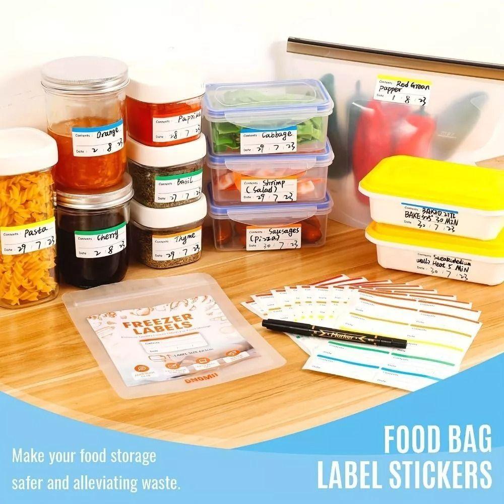 100pcs Portable Fridge Sticker Self-adhesive Home StorageTags New Food Storage Labels