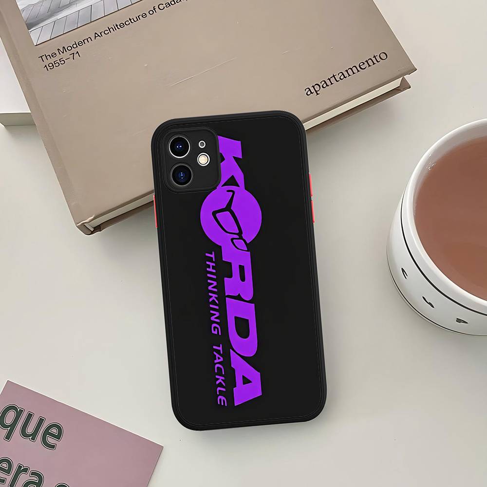 K-Korda Fishing Logo Silicone Case For IPhone 16 15 14 13 12 11 Pro Max Plus X XS MAX Shockproof Matte Cover