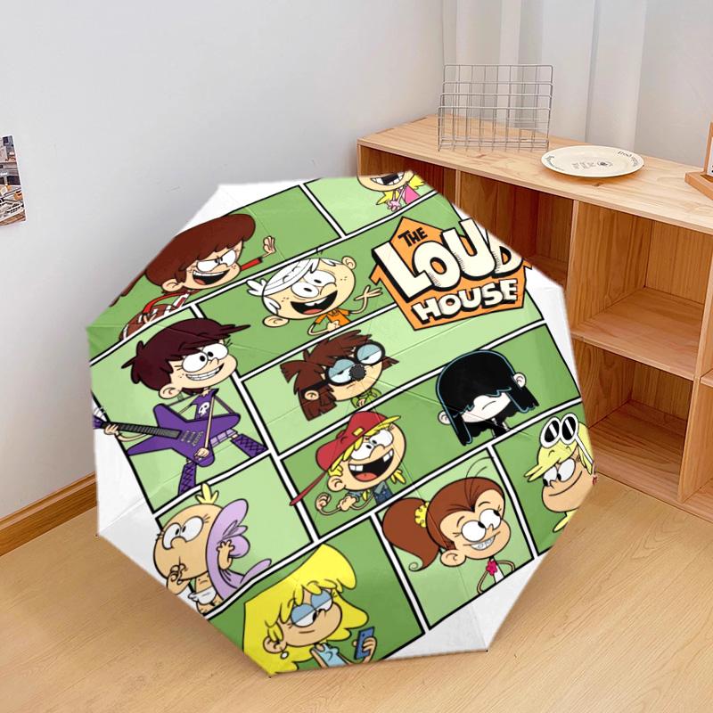 1PC The loud house Automatic Umbrella - Suitable Travel Outdoor Portable Umbrella Birthday Gift Daily Essentials