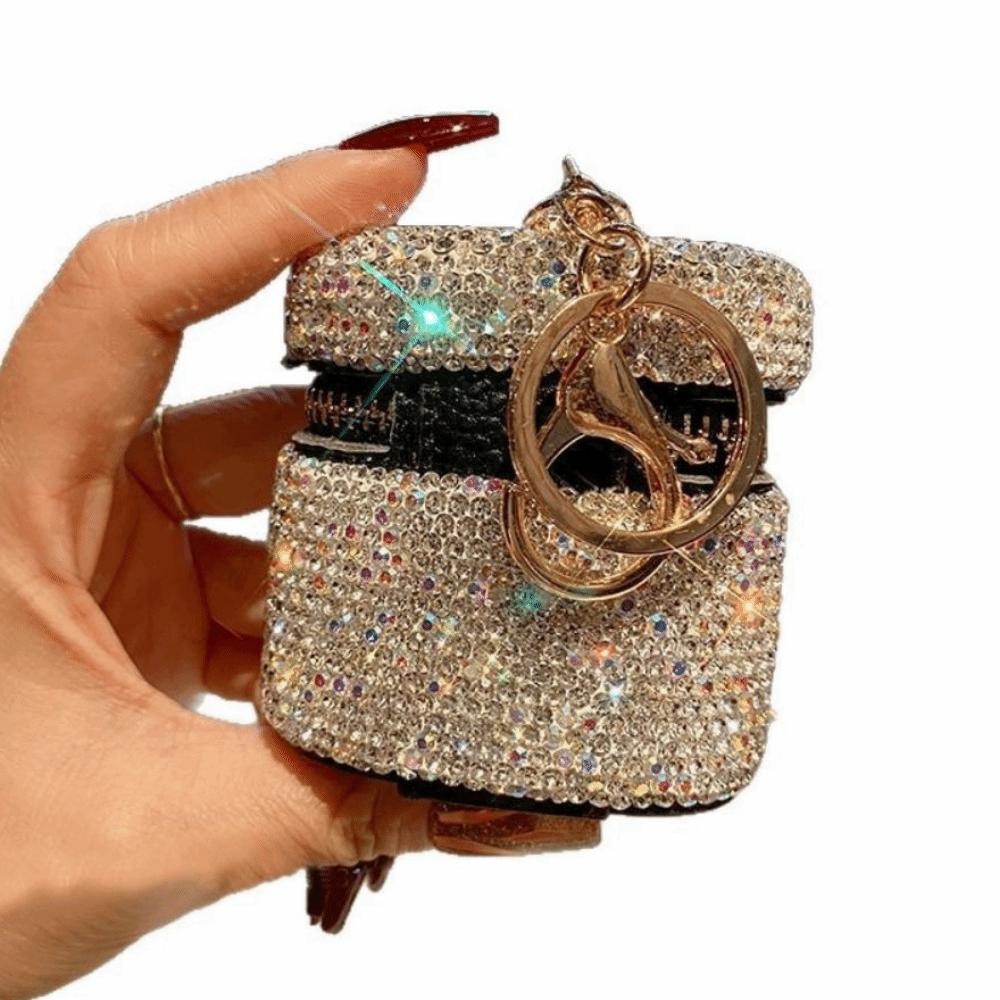 Luxury Rhinestone-encrusted Storage Bag Bling Travel Jewelry Display Stand Rings Storage Case