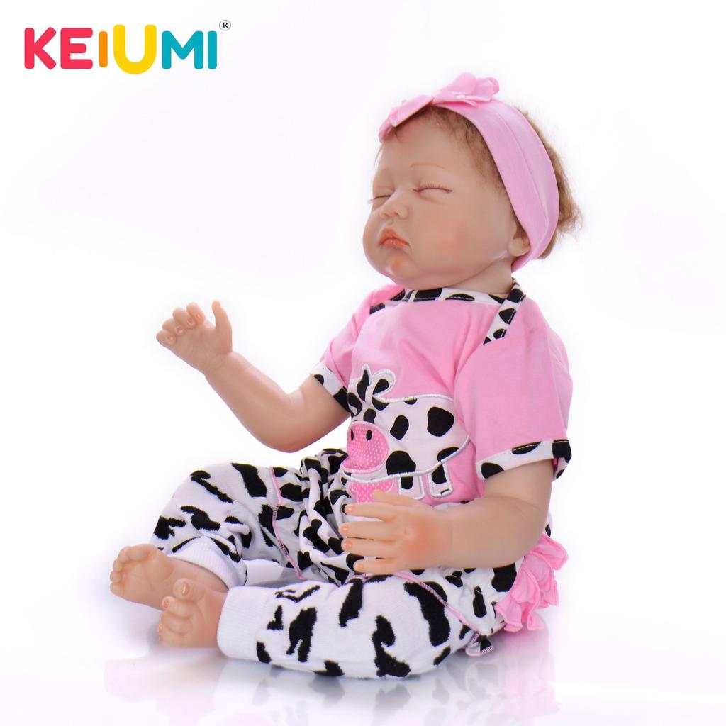 KEIUMI 55 см комплект париков из мягкого силикона с имитацией младенца и детской игрушки-головоломки для раннего образования, подарок на день рождения