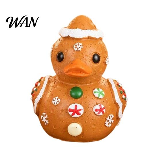 Cute Christmas Table Decor Duck Figurine, Resin Ornaments, Tree/Gingerbread/Candy Cane Ornaments Desktop Decoration for Home and Office Festive