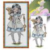 A# Частичная вышивка Эко-хлопковая нить 14CT Напечатанная Девочка Набор для вышивки крестом Искусство