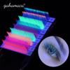 UV Neon Lash Extenions Glow In the Dark Fluorescent Pink Bright Colorful Individual Soft Eyelash Extension