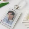 Шикарный корейский держатель для фотокарт Kpop Simplicity Macaroon Color Student ID Card Cover Case с кольцом для ключей Fashion Photocard Protector