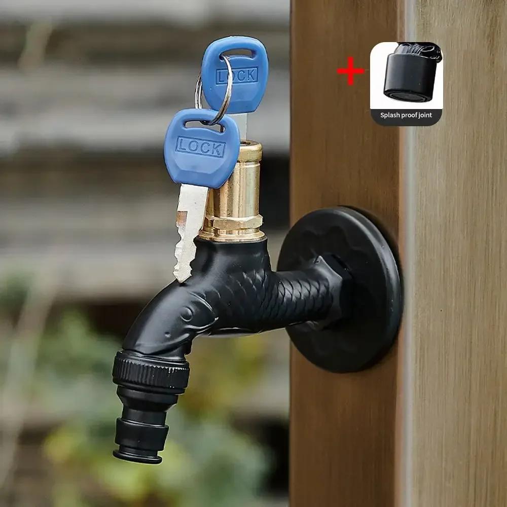 Антикварный резной кран из латуни, наружные краны для стиральной машины, роскошный кран для туалета, настенный кран для сада