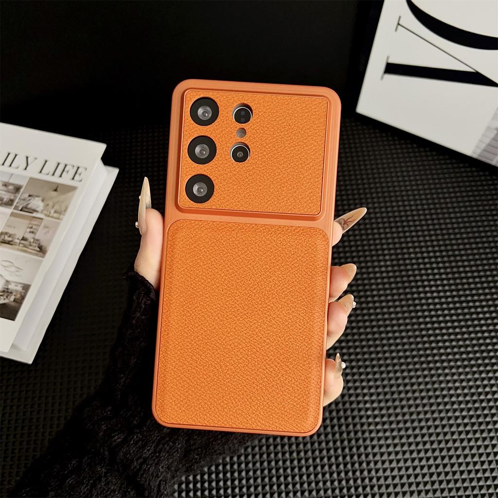 For Samsung Galaxy S26 Ultra Case Precise Cutouts Textured PU Leather Coated PC + TPU Phone Cover