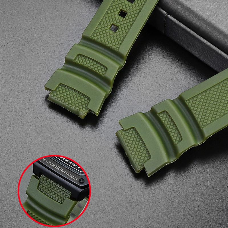 Силиконовый ремешок из смолы для часов Casio Band SGW-300 SGW-300H/400/500 AE1200 AE1100 MRW-200 W218H Водонепроницаемый резиновый спортивный ремешок для часов