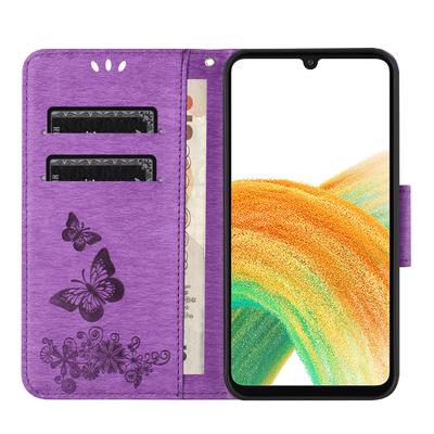 Для Samsung Galaxy A55 5G Чехол Бабочки Цветок Кожаный Кошелек Книжка Чехол для Телефона