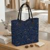  Navy Christmas Pattern Tote Bag Casual Large Capacity Daily Use Handbag