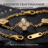Luxury Gold Color Flower Zircon Bracelet - Stainless Steel Jewelry for Women Hypoallergenic Gift Party Bangle Accessories